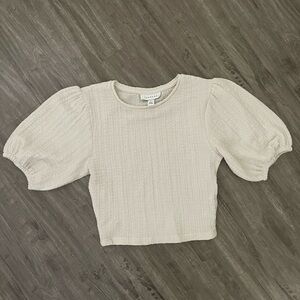TOPSHOP CROPPED PUFF SLEEVE TOP